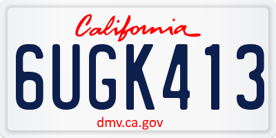 CA license plate 6UGK413