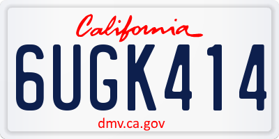 CA license plate 6UGK414