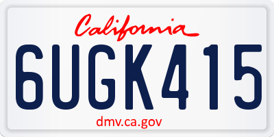CA license plate 6UGK415
