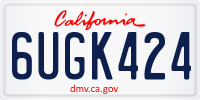CA license plate 6UGK424