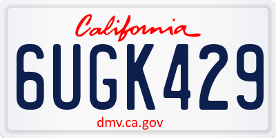 CA license plate 6UGK429