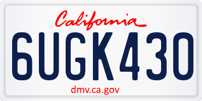CA license plate 6UGK430