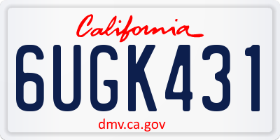 CA license plate 6UGK431