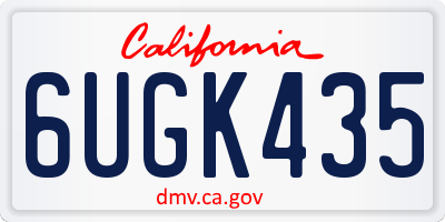 CA license plate 6UGK435