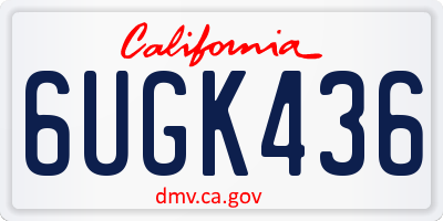 CA license plate 6UGK436