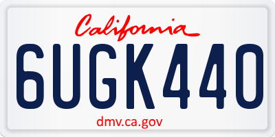CA license plate 6UGK440