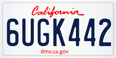 CA license plate 6UGK442