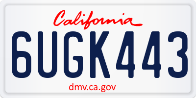 CA license plate 6UGK443