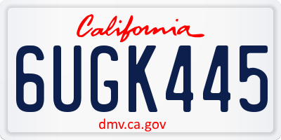 CA license plate 6UGK445