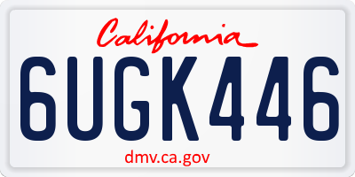 CA license plate 6UGK446