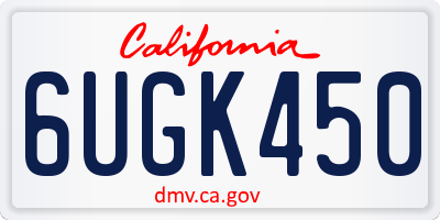CA license plate 6UGK450