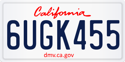 CA license plate 6UGK455