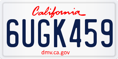 CA license plate 6UGK459