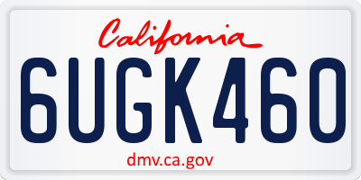 CA license plate 6UGK460