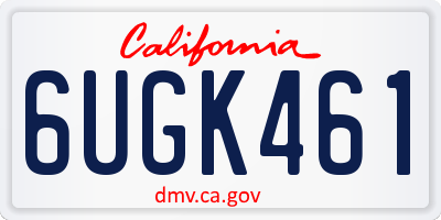 CA license plate 6UGK461