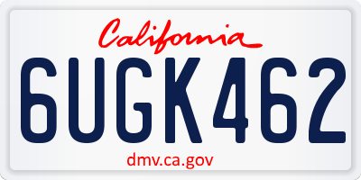 CA license plate 6UGK462
