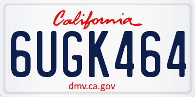 CA license plate 6UGK464