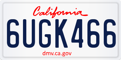 CA license plate 6UGK466