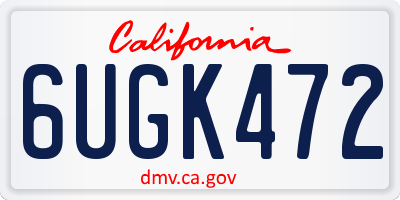 CA license plate 6UGK472