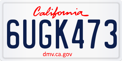 CA license plate 6UGK473