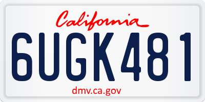 CA license plate 6UGK481
