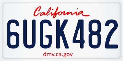 CA license plate 6UGK482