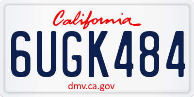 CA license plate 6UGK484