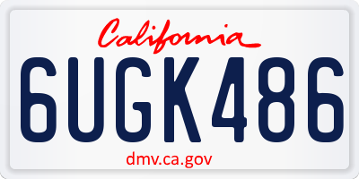 CA license plate 6UGK486