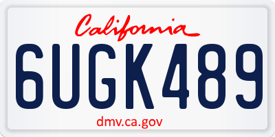 CA license plate 6UGK489
