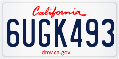 CA license plate 6UGK493