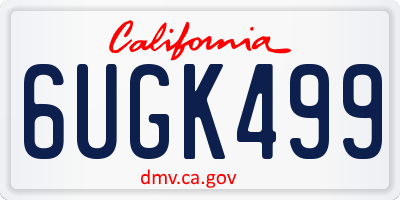 CA license plate 6UGK499