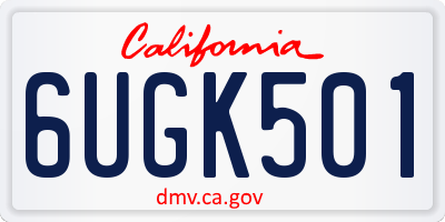 CA license plate 6UGK501