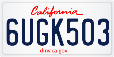 CA license plate 6UGK503