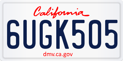 CA license plate 6UGK505