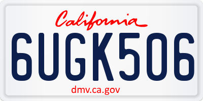 CA license plate 6UGK506