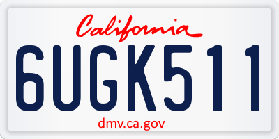 CA license plate 6UGK511