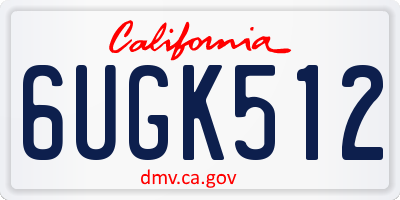 CA license plate 6UGK512