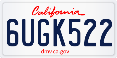 CA license plate 6UGK522