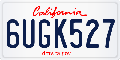 CA license plate 6UGK527