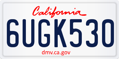 CA license plate 6UGK530