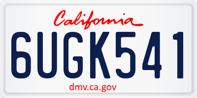 CA license plate 6UGK541