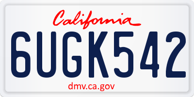 CA license plate 6UGK542