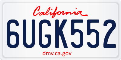 CA license plate 6UGK552