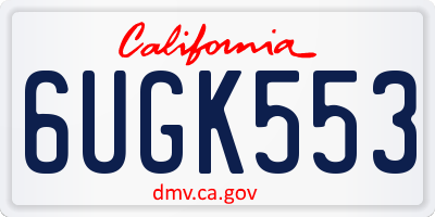 CA license plate 6UGK553