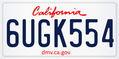 CA license plate 6UGK554