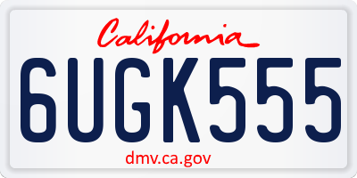CA license plate 6UGK555
