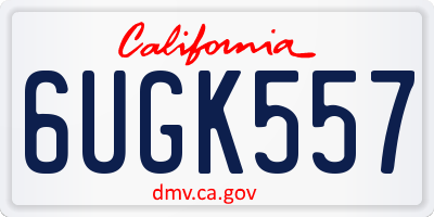 CA license plate 6UGK557