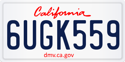 CA license plate 6UGK559