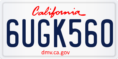 CA license plate 6UGK560