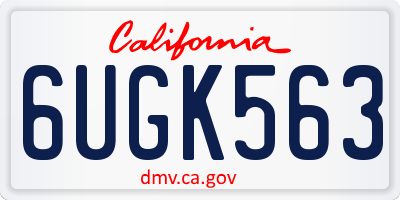 CA license plate 6UGK563